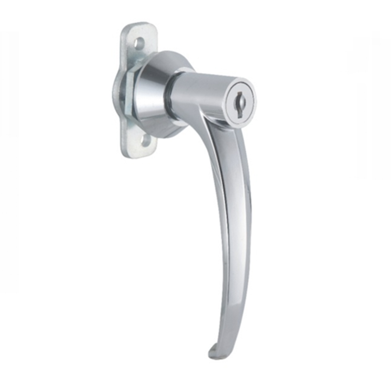 Description: Handle Lock
Material: ZDC base, handle and cylinder. Steel cam.  
Surface: Chrome plated base, handle and cylinder. Zinc plated cam
Remark: 90 degree turn achieve open and lock
