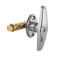 Description: Handle Lock
Material: ZDC base, handle, cylinder. Steel shaft.  
Surface: Chrome plated cylinder, handle and base. Zinc plated shaft.
Remark: 180 degree turn achieve open and lock
