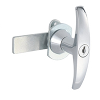 Description: Handle Lock
Material: ZDC base, handle and cylinder. Steel cam.  
Surface: Chrome plated base, handle and cylinder. Zinc plated cam
Remark: 90 degree turn achieve open and lock
