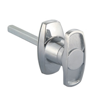 Description: Handle Lock
Material: ZDC base, handle, cylinder. Steel shaft.  
Surface: Chrome plated cylinder, handle and base. Zinc plated shaft.
Remark: 90 degree turn achieve open and lock. RH/LH open.
