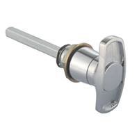 Description: Handle Lock
Material: ZDC base, handle, cylinder. Steel shaft.  
Surface: Chrome plated cylinder, handle and base. Zinc plated shaft.
Remark: 90 degree turn achieve open and lock. RH/LH open
