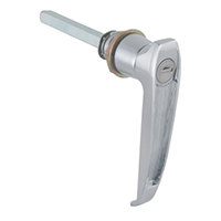 Description: Handle Lock
Material: ZDC base, handle, cylinder. Steel shaft.  
Surface: Chrome plated cylinder, handle and base. Zinc plated shaft.
Remark: 90 degree turn achieve open and lock. RH/LH open.
