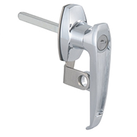 Description: Handle Lock
Material: ZDC base, handle, cylinder. Steel shaft. Stainless steel padlock hasp  
Surface: Chrome plated cylinder, handle and base. Zinc plated shaft. Tumbled padlock hasp.
Remark: 90 degree or 180 degree turn achieve open and lock. RH/LH open
