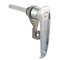 Description: Handle Lock
Material: ZDC base, handle, cylinder. Steel shaft. Stainless steel padlock hasp  
Surface: Chrome plated cylinder, handle and base. Zinc plated shaft. Tumbled padlock hasp.
Remark: 90 degree turn achieve open and lock. RH/LH
