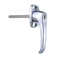 Description: Handle Lock
Material: ZDC base, handle, cylinder. Steel shaft.  
Surface: Chrome plated cylinder, handle and base. Zinc plated shaft.  
Remark: 360 degree turn achieve open and lock.  
