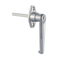 Description: Handle Lock
Material: ZDC base, handle, cylinder. Steel shaft. 
Surface: Chrome plated cylinder, handle and base. Zinc plated shaft.  
Remark: 90 degree turn achieve open and lock. RH/LH open
