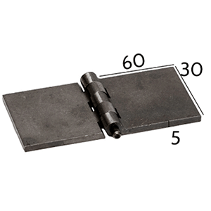 Name: Hinge 30x60x5mm
Material: Steel
Size: 30x60x5mm
Hinge Pin: 6mm
Joint Spacing: 5
