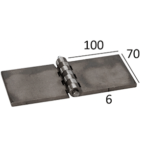 Name: Hinge 70x100x6mm lubricated
Material: Steel
Size: 70x100x6mm
Hinge Pin: 8mm
Joint Spacing: 7
