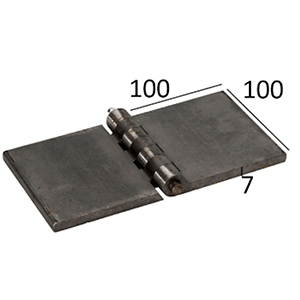 Name: Hinge 100x100x7mm lubricated
Material: Steel
Size: 100x100x7mm
Hinge Pin: 8mm
Joint Spacing: 7
